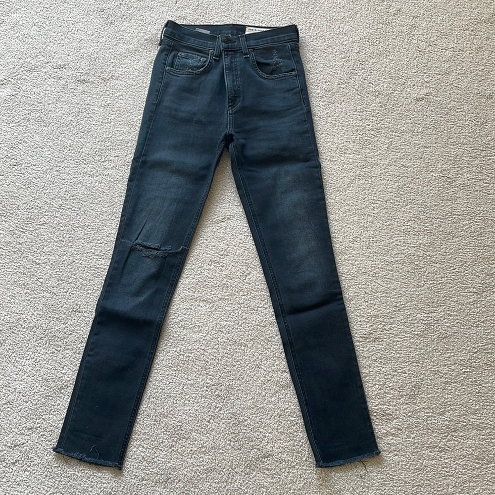 Rag and bone black distressed skinny jean